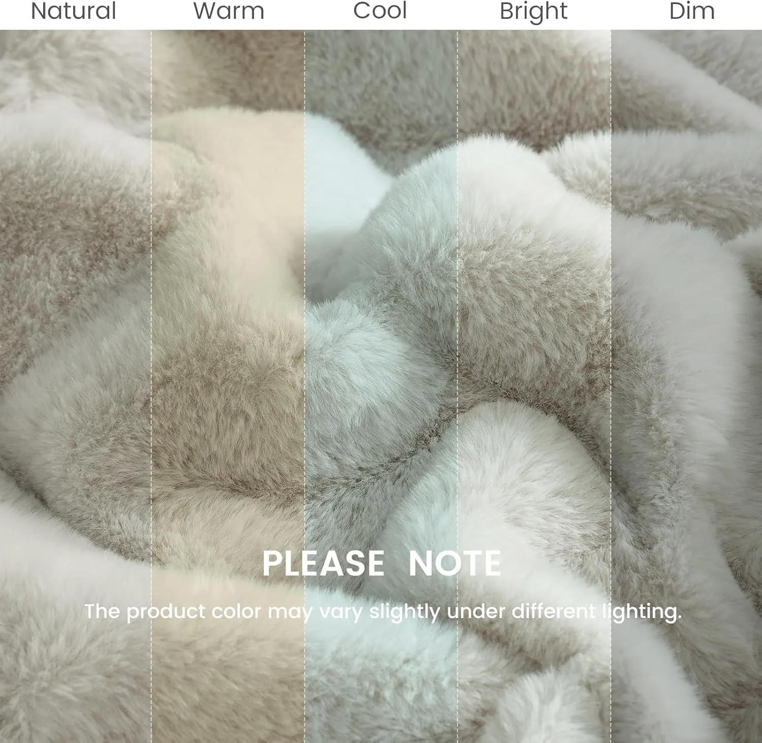 Cozy Bliss Faux Fur Throw Blanket for Couch, Cozy Soft Plush Thick Winter Blanket for Sofa Bedroom Living Room, 50 * 60 Inches Beige