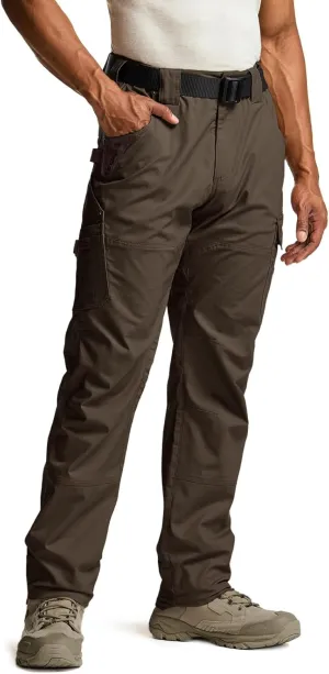 CQR Men's Flex Ripstop Work Pants, Water Resistant Tactical Pants, Outdoor Utility Operator EDC Cargo Pants