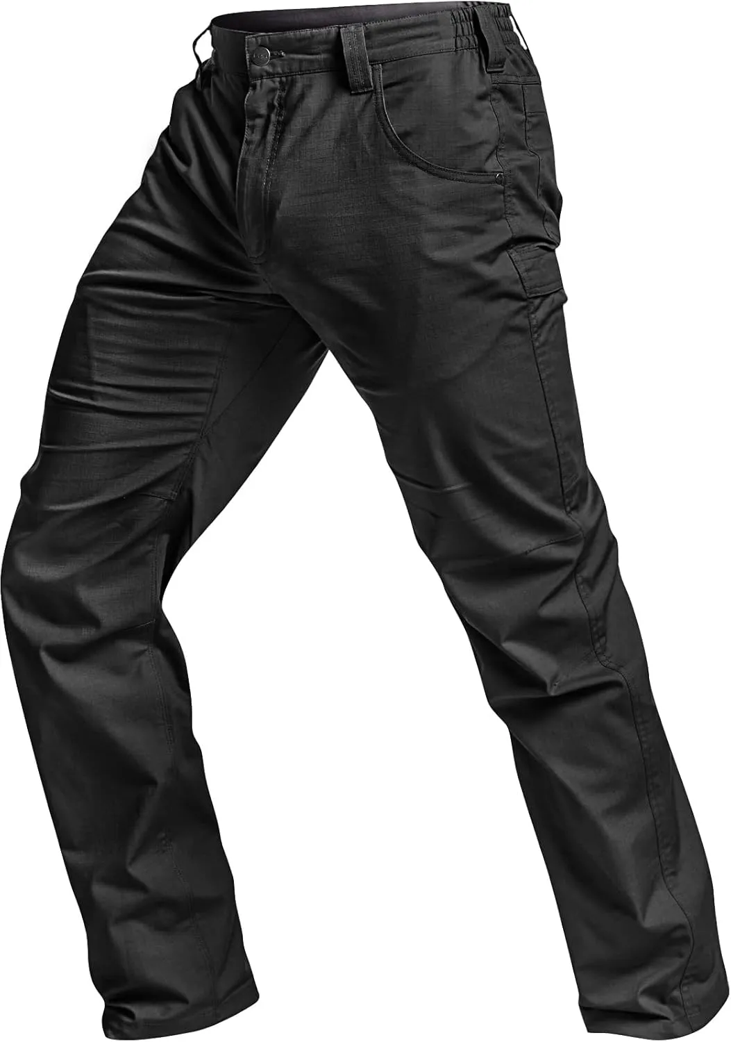 CQR Men's Utility Flex Cargo Pants, Classic-Fit Casual Stretch Work Pants, Water Resistant Lightweight Tactical Hiking Pants