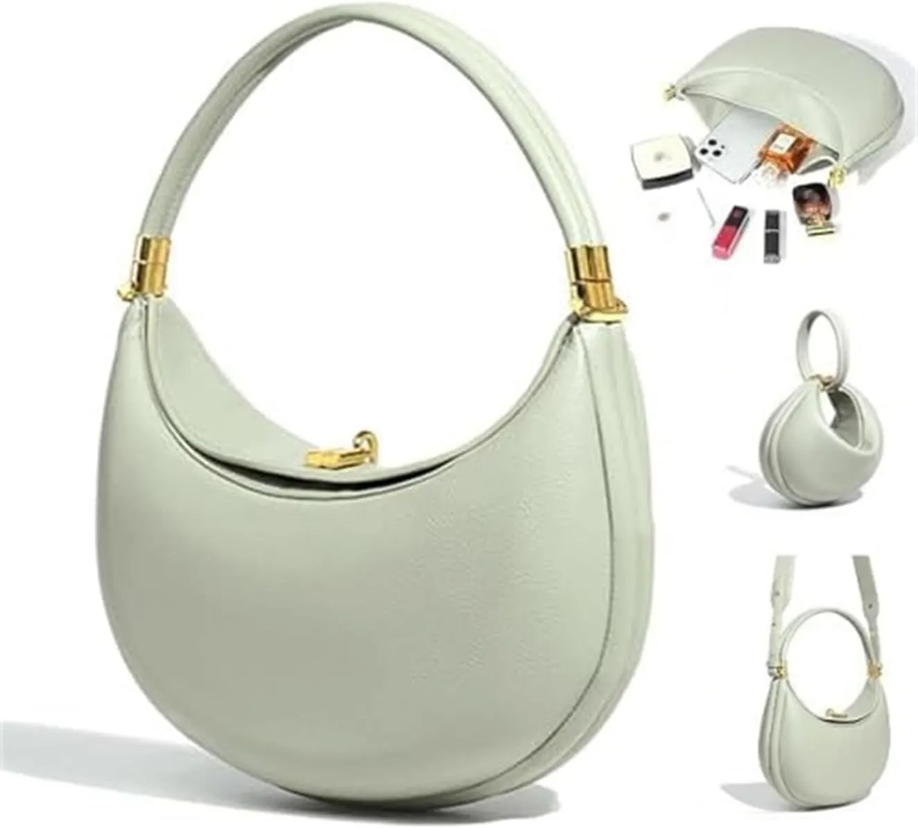 Crescent Crossbody Bags For Women, Bag 4 In 1 Cute Shoulder Bag, Half Moon Bag,Crescent Shoulder Bag