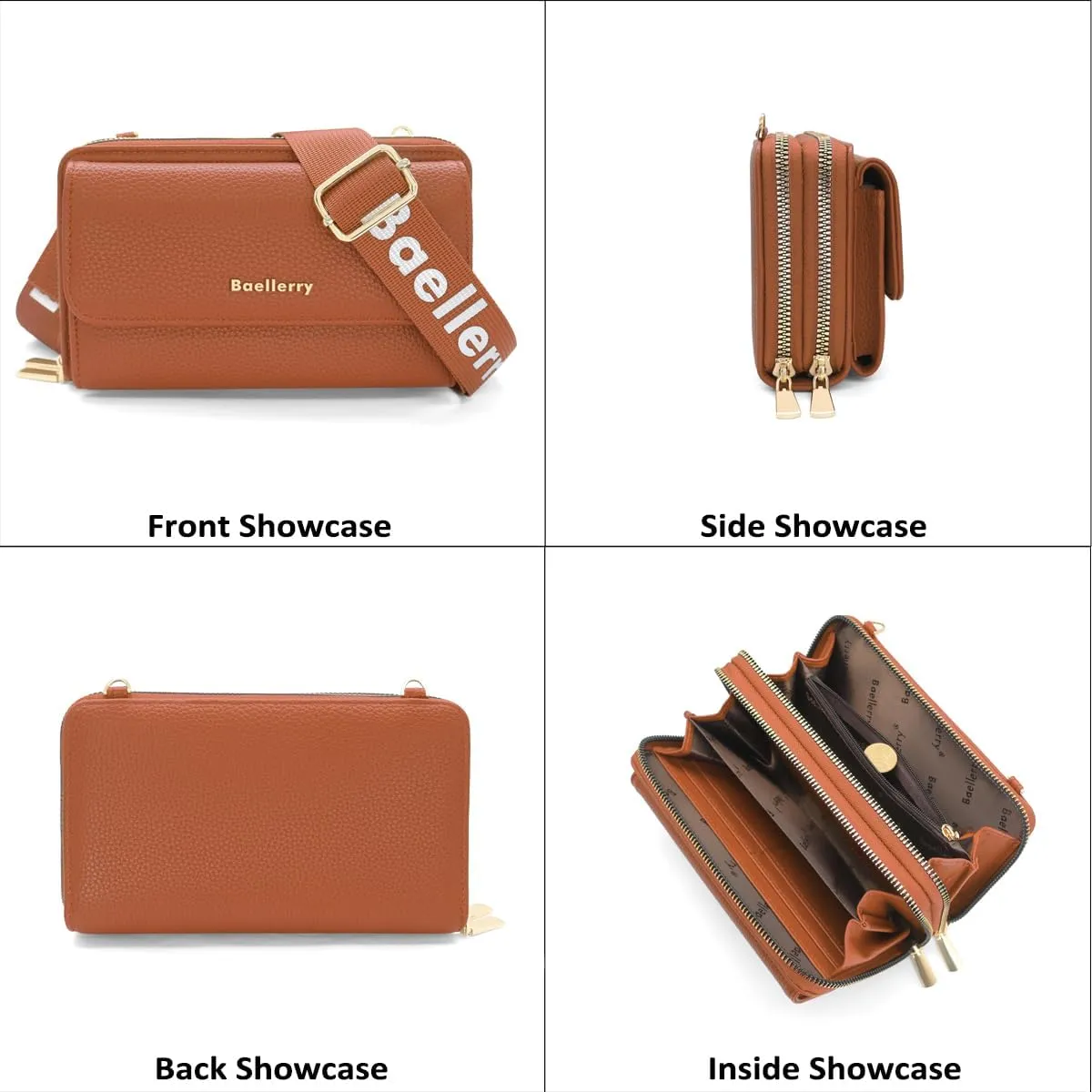 Crossbody Bag for Women Small Shoulder Handbag Leather Cell Phone Purse Wristlet Clutch Wallet with Card Slots