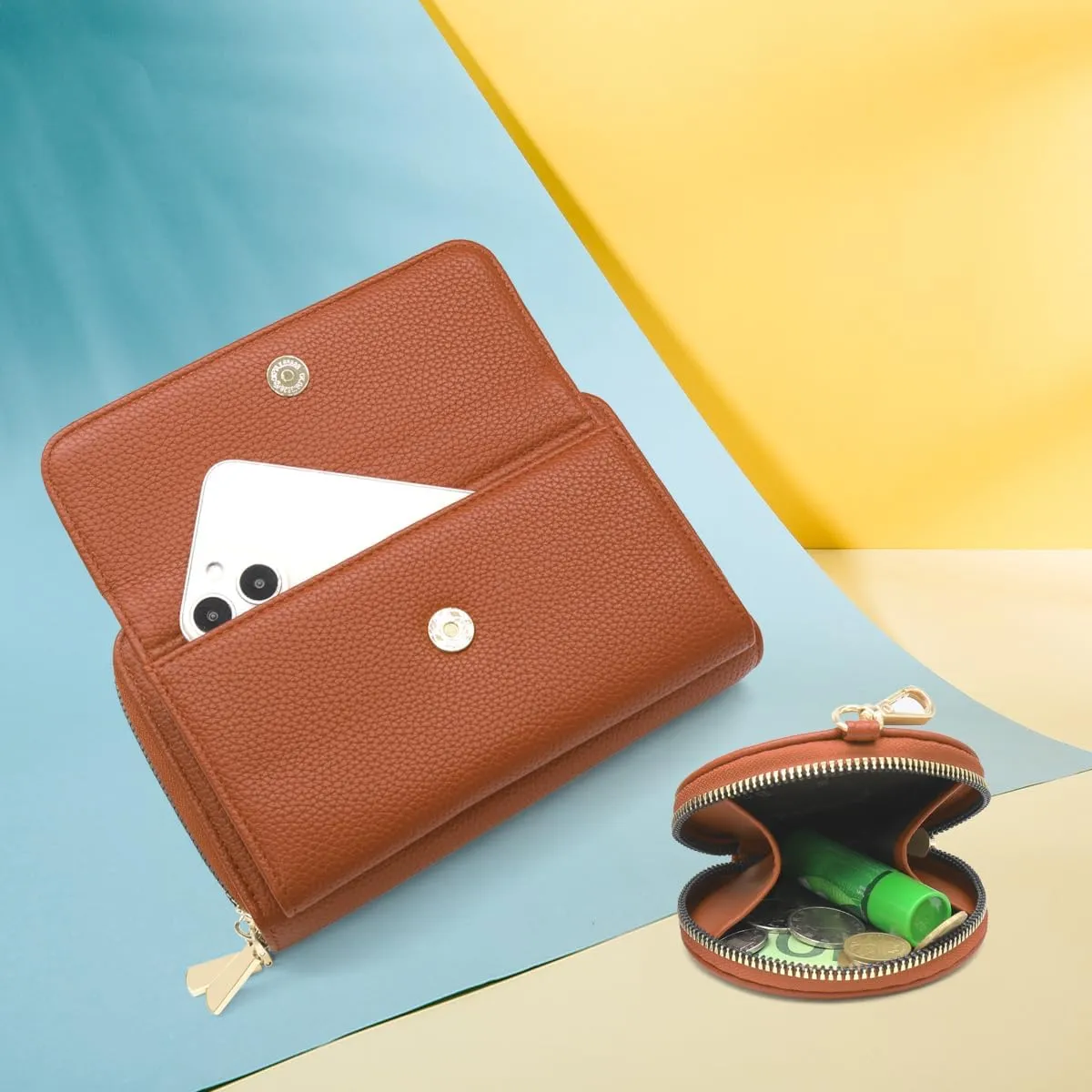 Crossbody Bag for Women Small Shoulder Handbag Leather Cell Phone Purse Wristlet Clutch Wallet with Card Slots