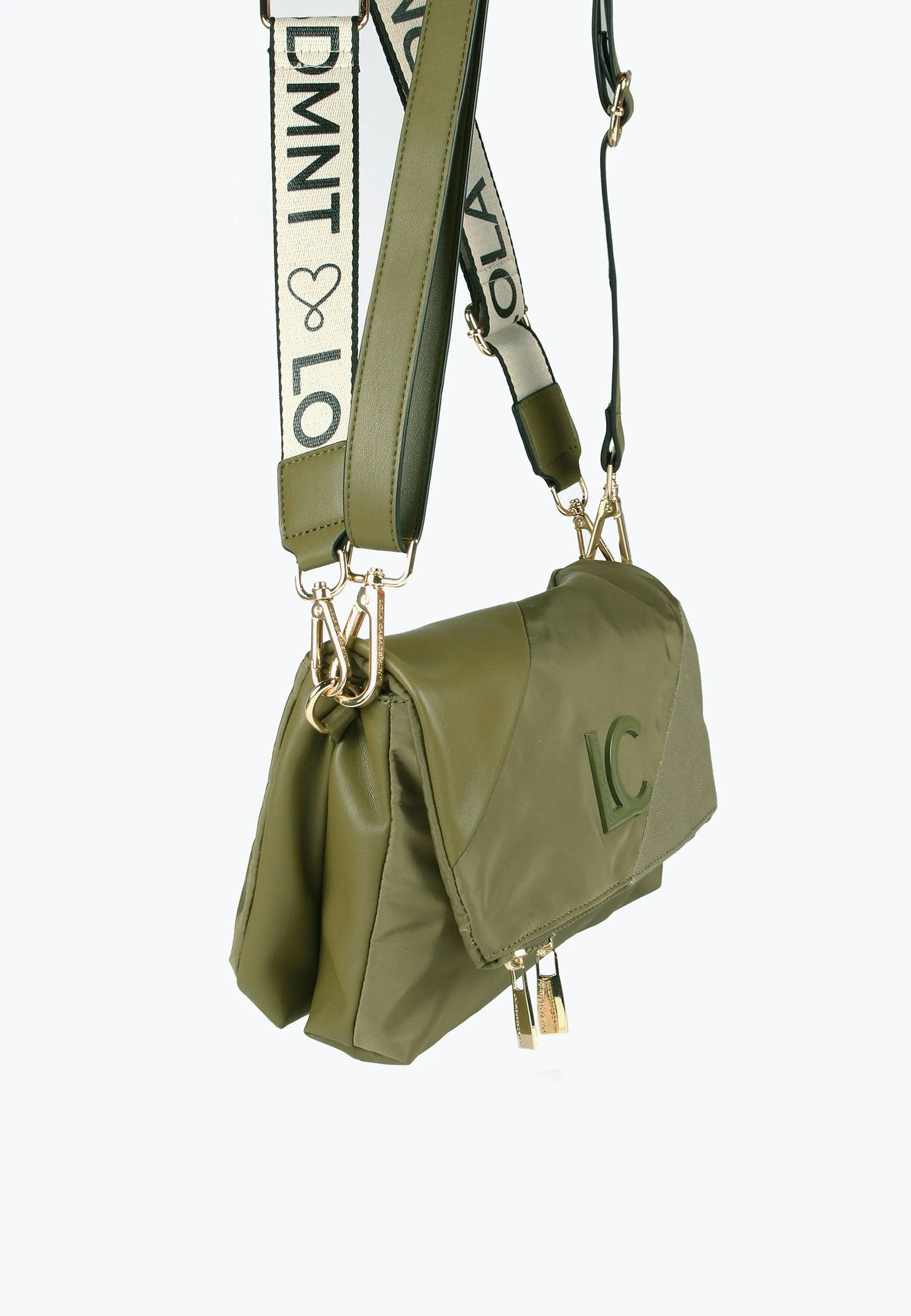 Crossbody bag in contrasting materials
