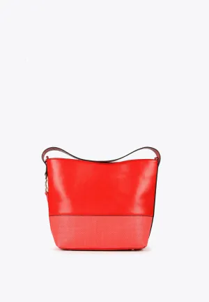 Crossbody bag in contrasting materials