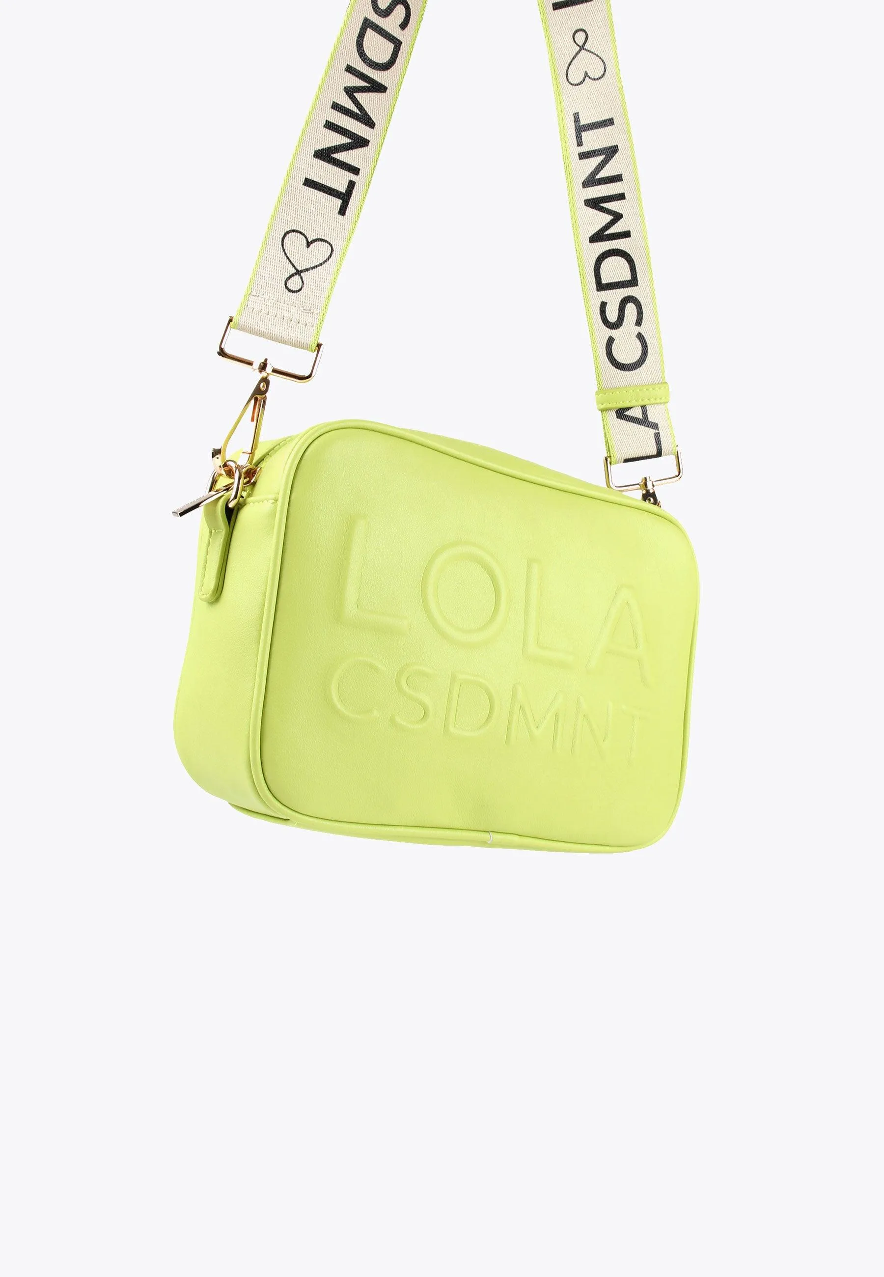 Crossbody bag with a raised logo