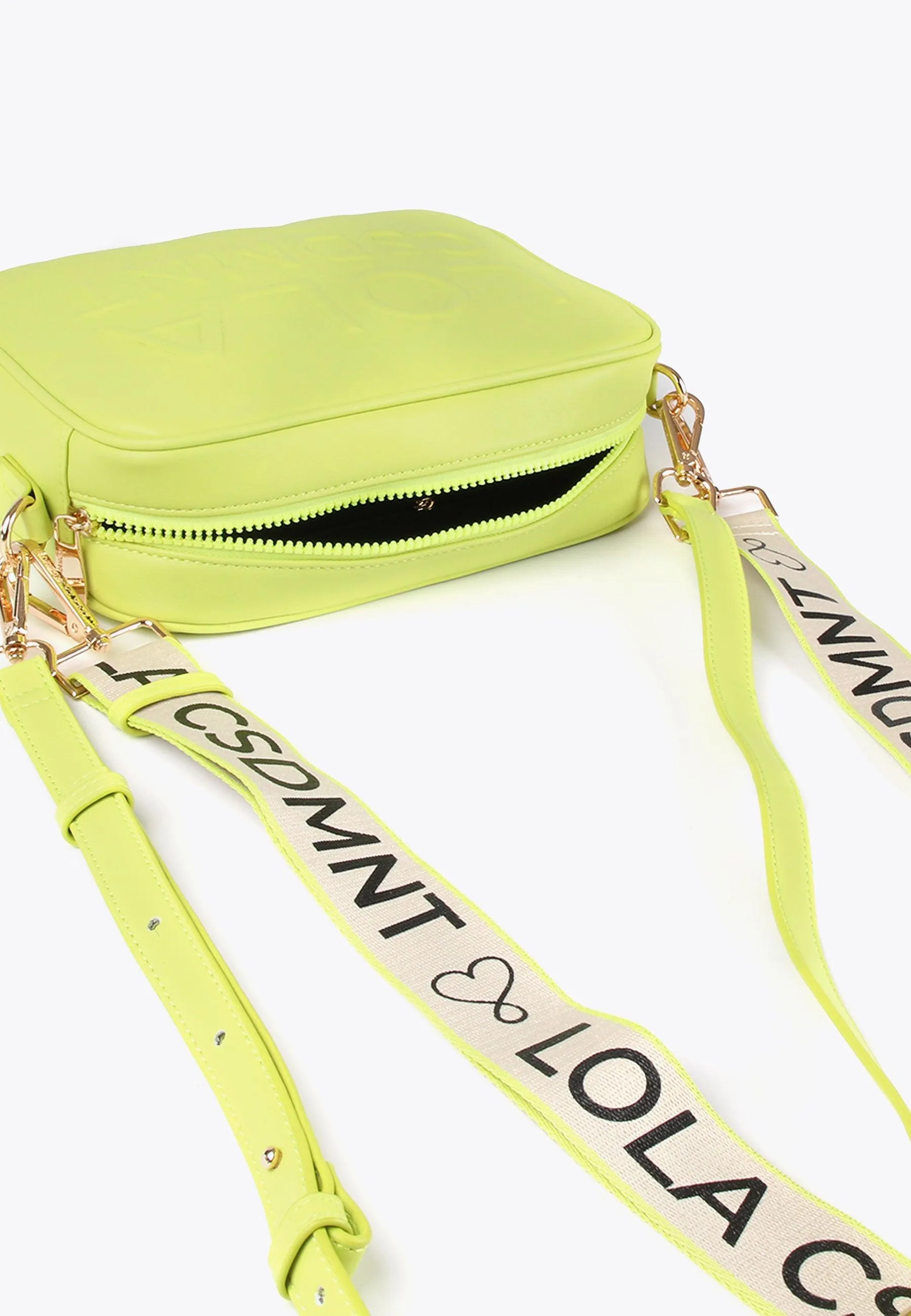 Crossbody bag with a raised logo