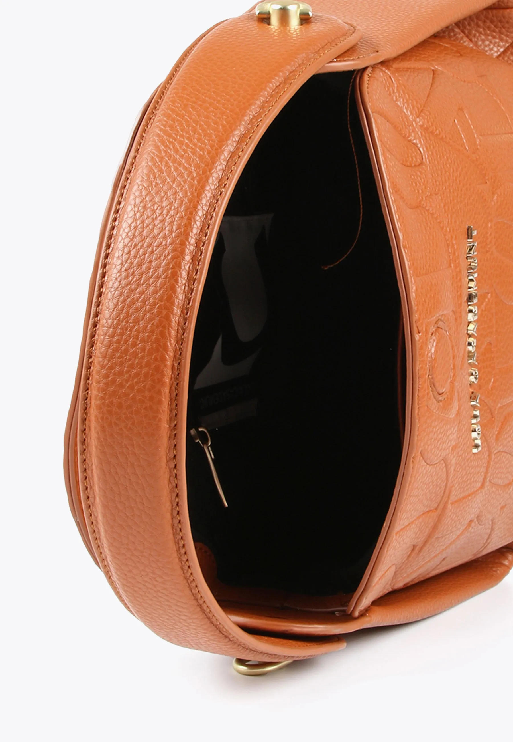 Crossbody bag with engraved logo