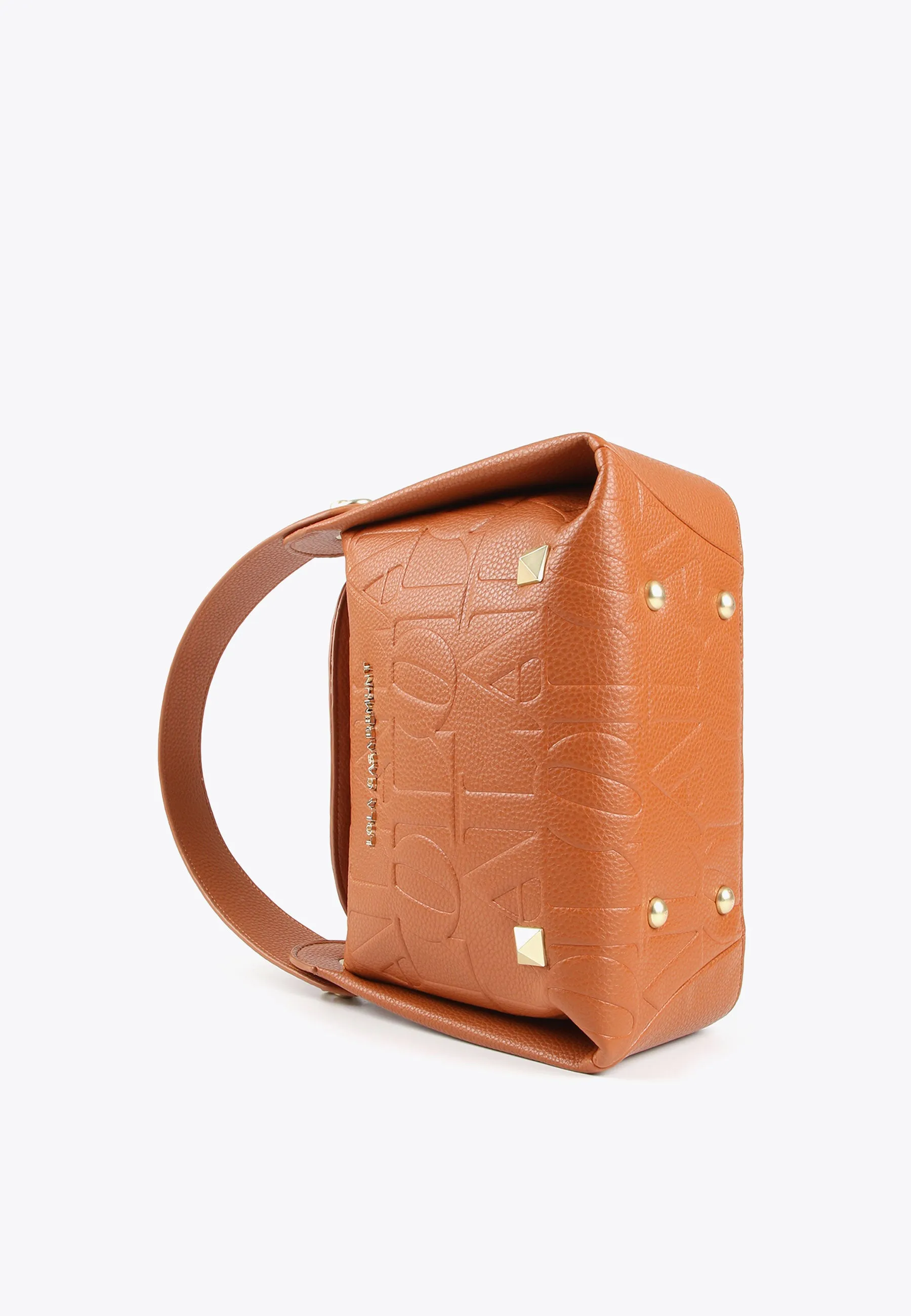 Crossbody bag with engraved logo