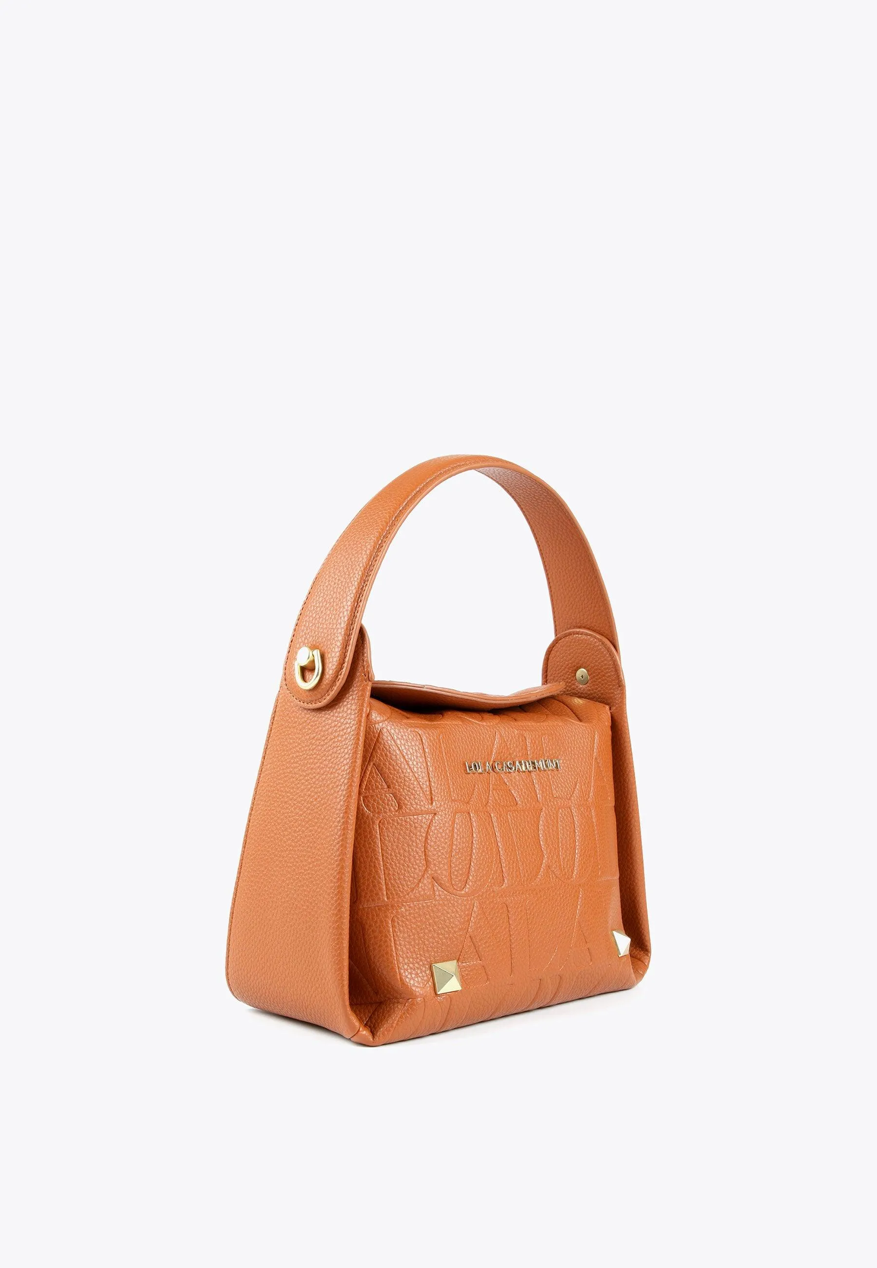 Crossbody bag with engraved logo