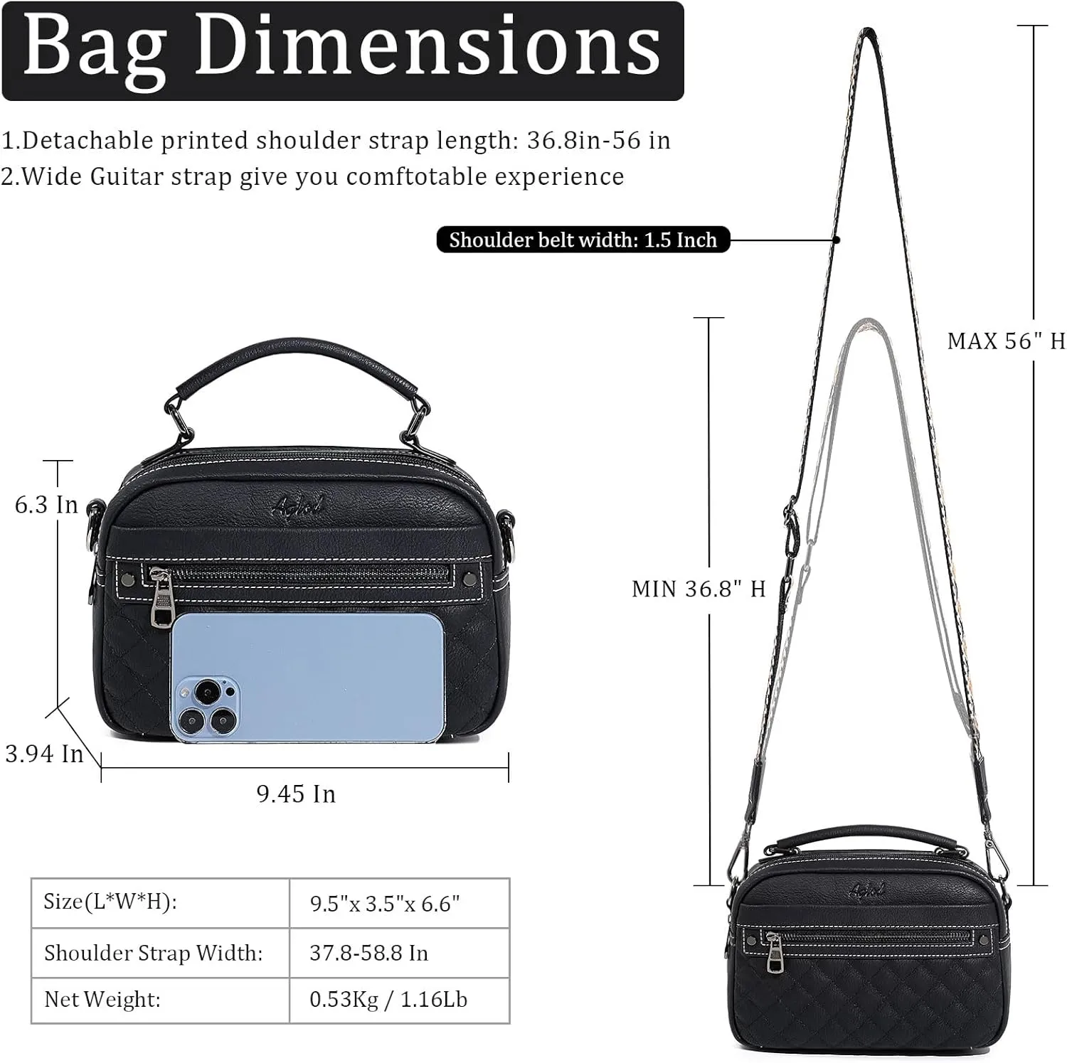 Crossbody Bags for Women Vegan Leather Shoulder Handbags Small Cross Body Purses for Women Trendy with Wide Strap