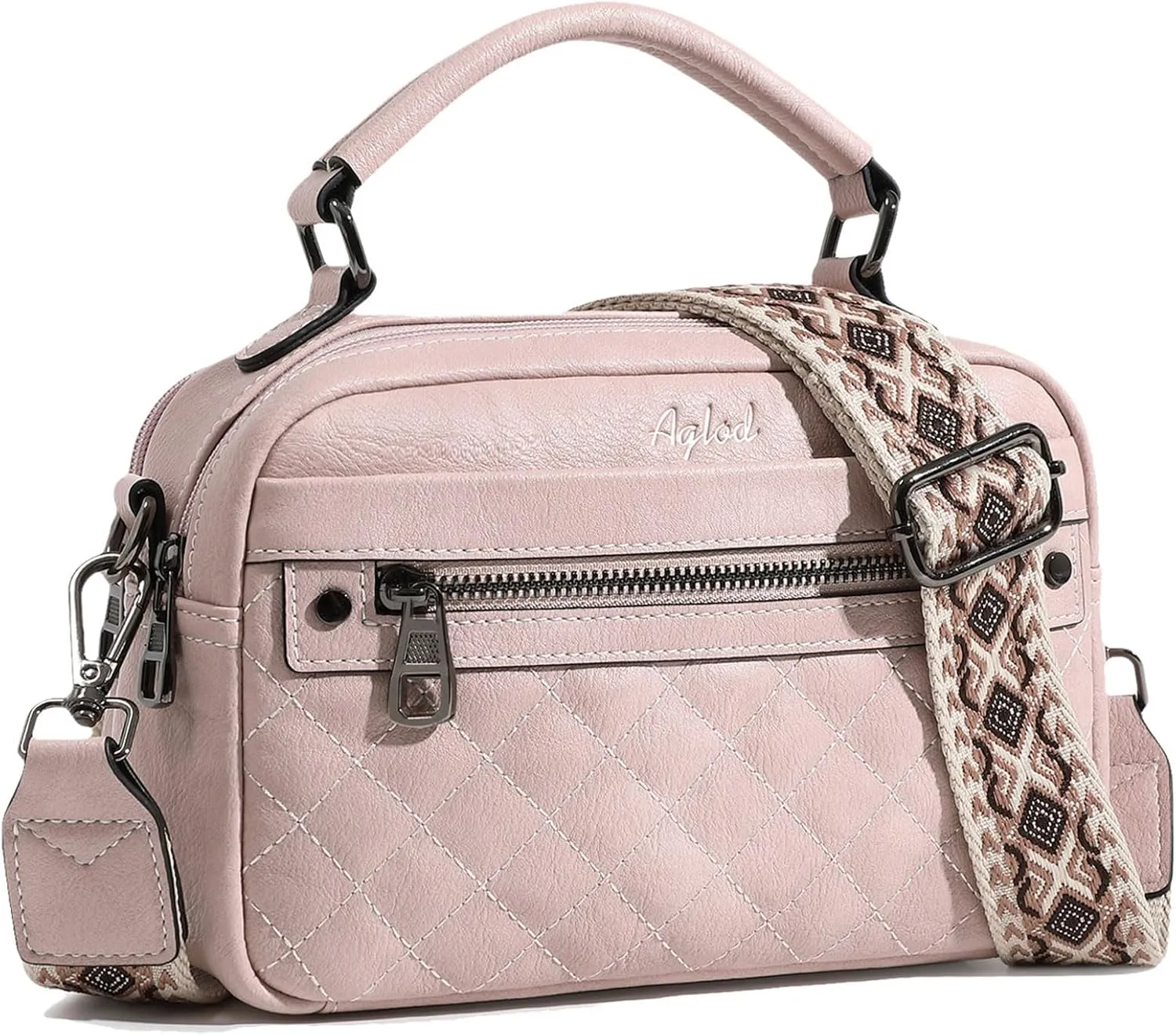 Crossbody Bags for Women Vegan Leather Shoulder Handbags Small Cross Body Purses for Women Trendy with Wide Strap