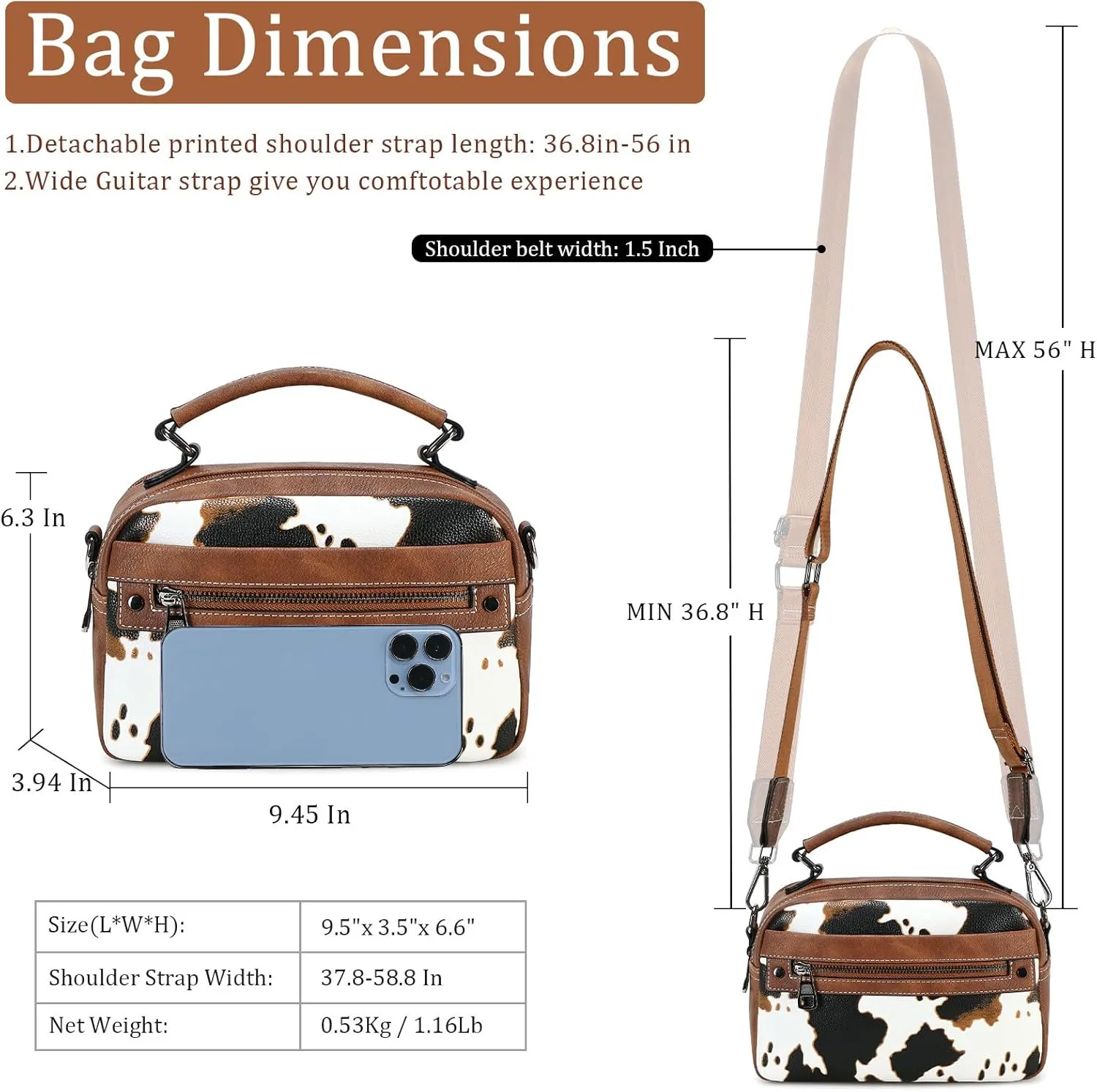 Crossbody Bags for Women Vegan Leather Shoulder Handbags Small Cross Body Purses for Women Trendy with Wide Strap