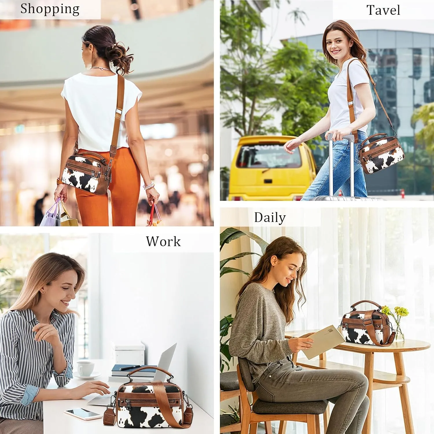 Crossbody Bags for Women Vegan Leather Shoulder Handbags Small Cross Body Purses for Women Trendy with Wide Strap