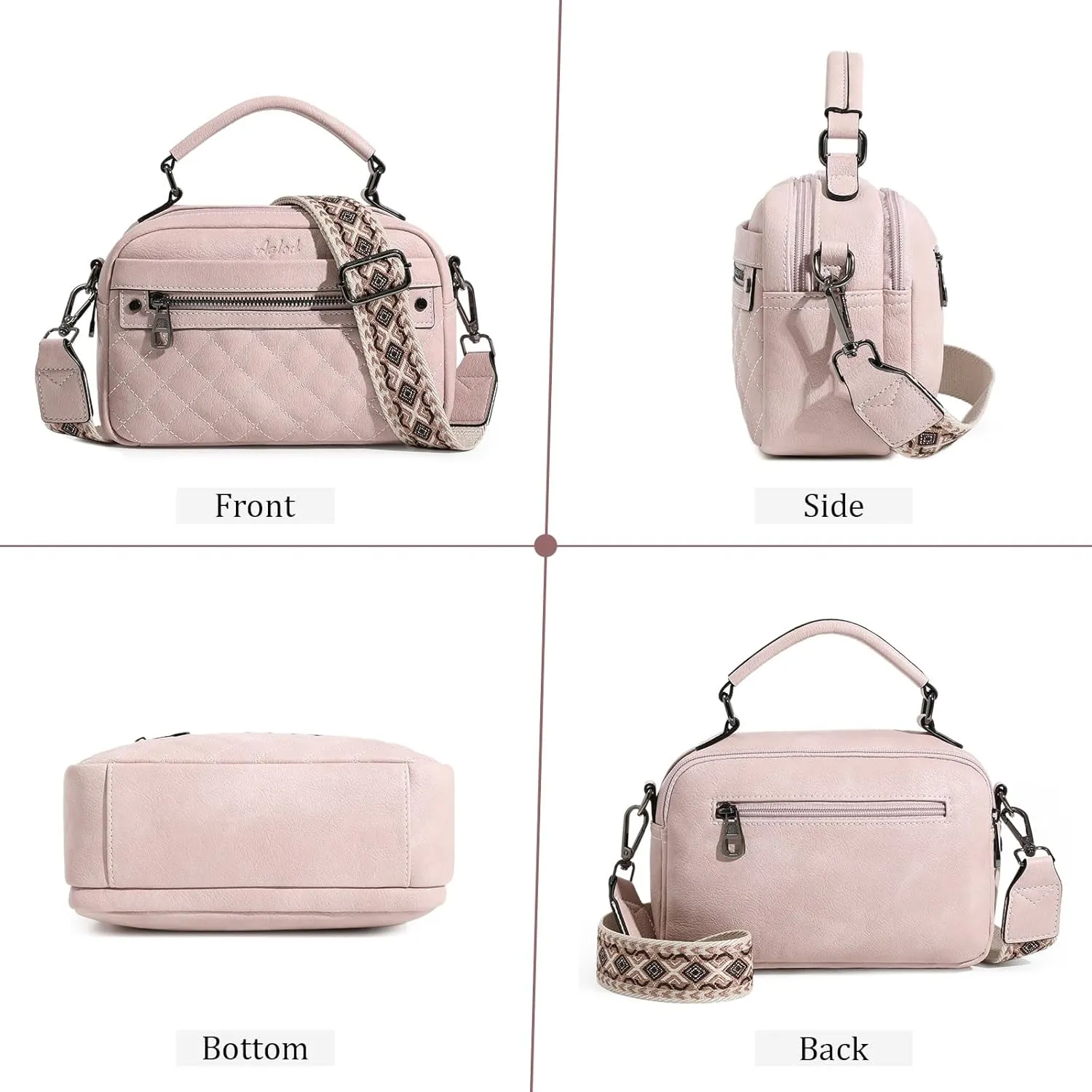 Crossbody Bags for Women Vegan Leather Shoulder Handbags Small Cross Body Purses for Women Trendy with Wide Strap