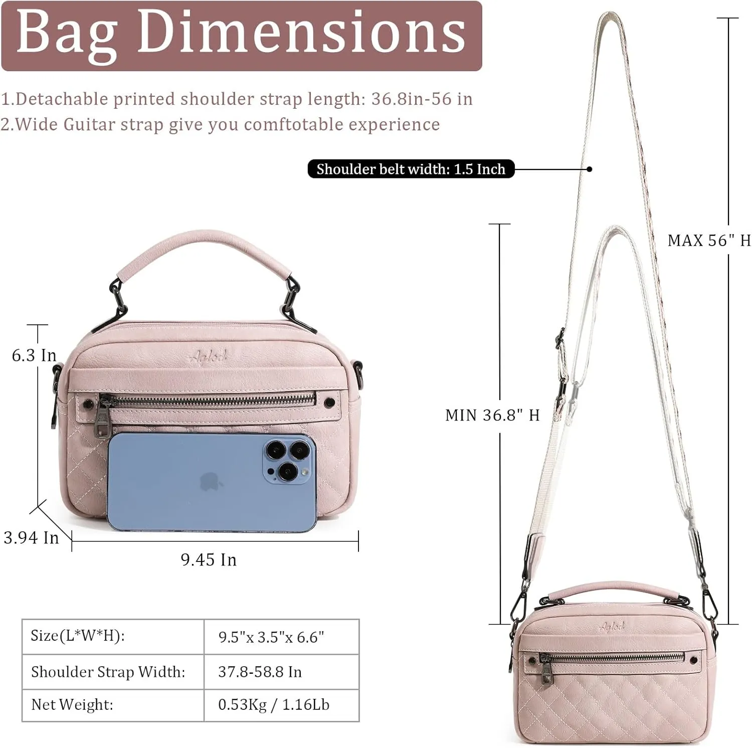Crossbody Bags for Women Vegan Leather Shoulder Handbags Small Cross Body Purses for Women Trendy with Wide Strap