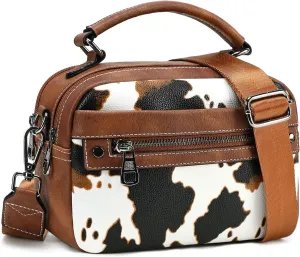 Crossbody Bags for Women Vegan Leather Shoulder Handbags Small Cross Body Purses for Women Trendy with Wide Strap