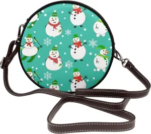 Crossbody Purse for Women, PU Leather Round Crossbody Bag, Mini Purses Handbags with Strap Zipper