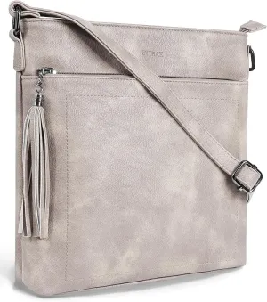 Crossbody Purses for Women, Premium Vagan Leather Crossbody Bag, Adjustable Strap Lightweight Shoulder Bag with Tassel