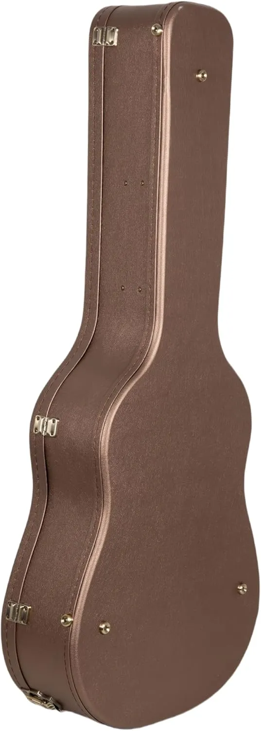 Crossrock Wooden Dreadnought Guitar Case for Martin D-28 / Taylor Grand Auditorium | Chocolate Brown Finish, Burgundy Velvet Interior, Lock – Designer Series