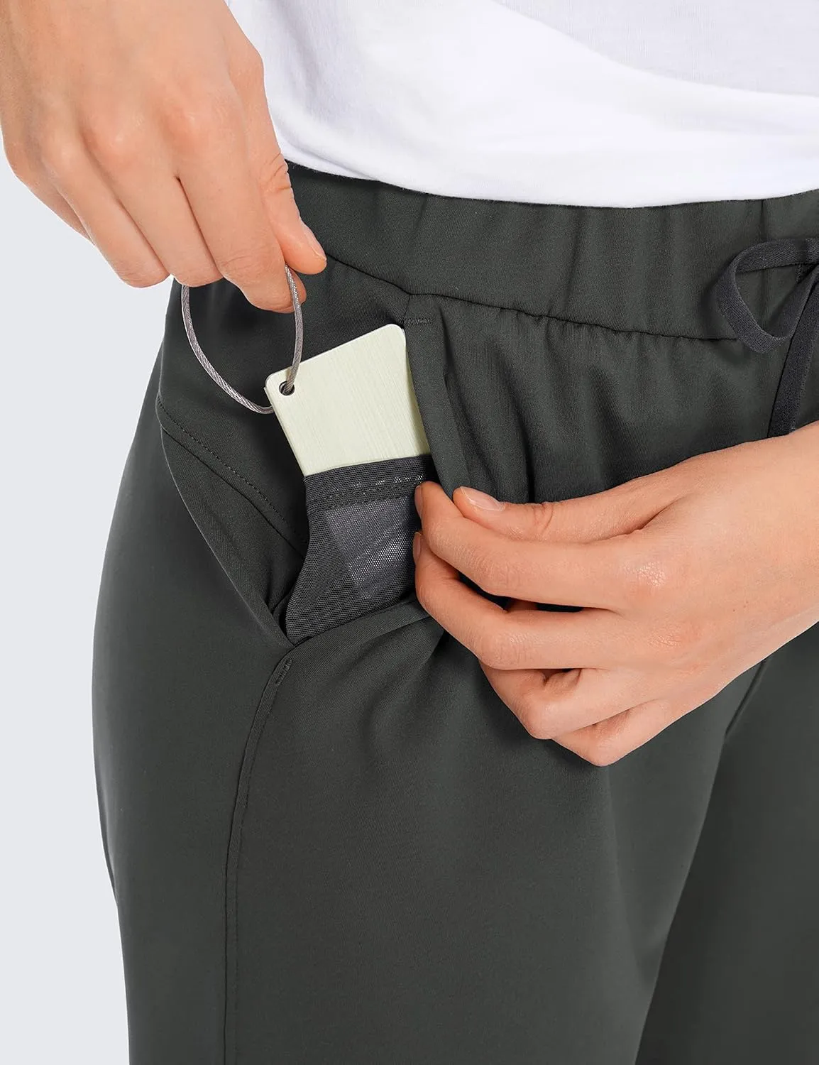 CRZ YOGA Womens 4-Way Stretch Pants Tall 29" - Sweatpants Travel Outdoor Workout Athletic Pockets Trousers
