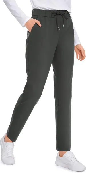 CRZ YOGA Womens 4-Way Stretch Pants Tall 29" - Sweatpants Travel Outdoor Workout Athletic Pockets Trousers