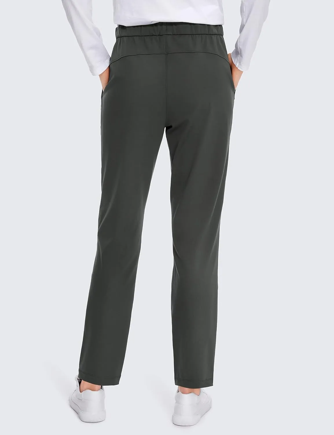 CRZ YOGA Womens 4-Way Stretch Pants Tall 29" - Sweatpants Travel Outdoor Workout Athletic Pockets Trousers