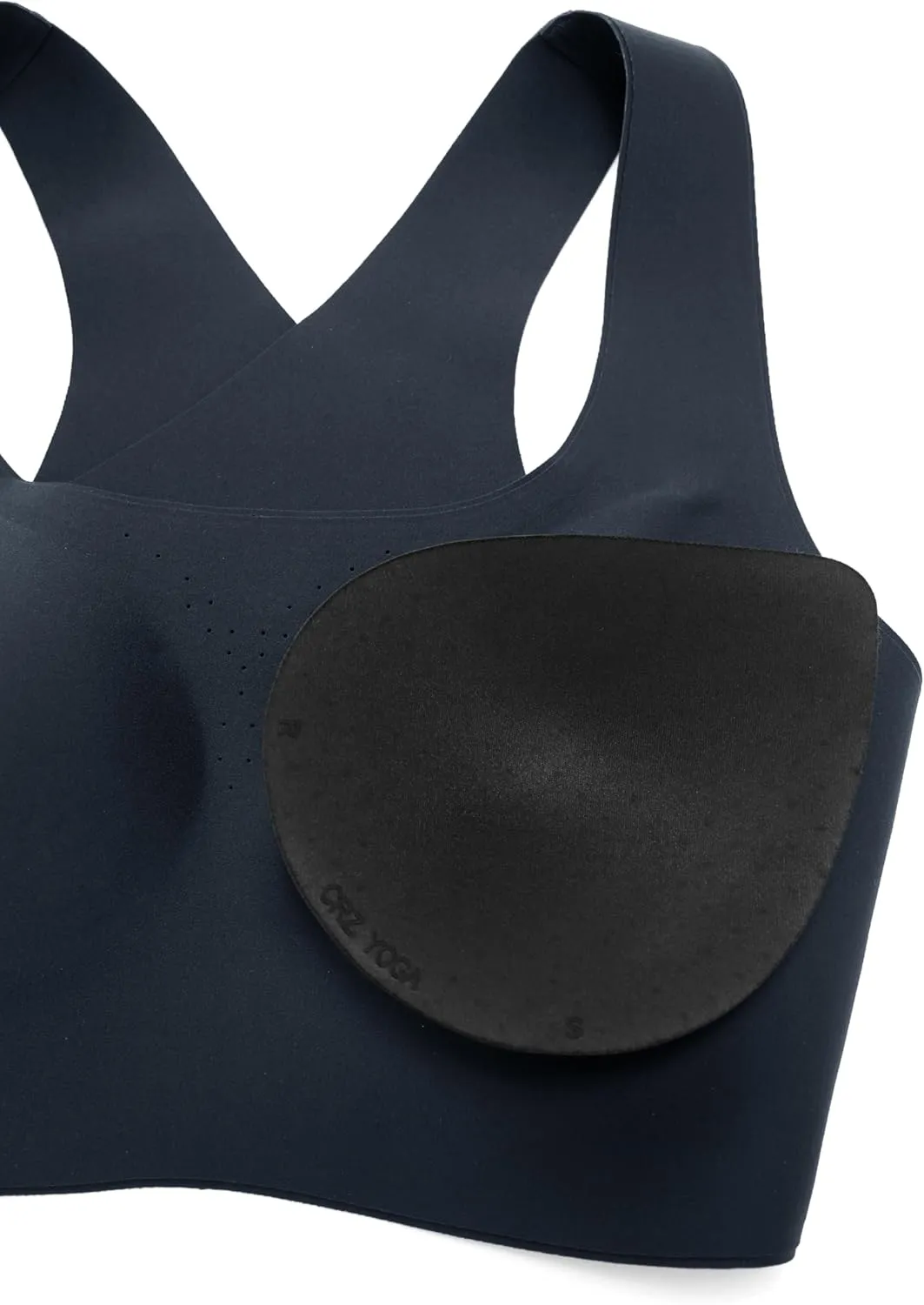 CRZ YOGA Womens Flex Sculpt Racerback Sports Bra - U Neck Medium Impact Padded Wireless Workout Gym Crop Top