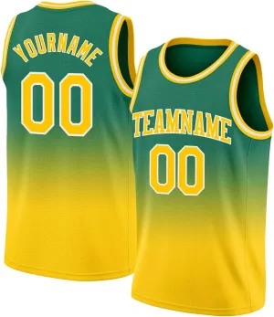 Custom Basketball Jersey, Custom Navy White-Teal Fade Fashion Basketballs Jerseys, Printed Name Number Athletic