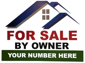 Custom For Sale By Owner Yard Sign, FSBO, Printed 2 Sided - 18 x 24, Wire H Stake Included - Outdoor, Weather Resistant Corrugated Plastic
