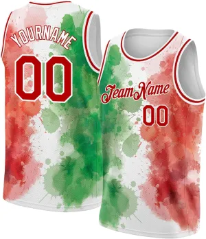 Custom Jersey Basketball, Custom Kelly Green Gold-Red Throwback Basketballs Jerseys, Printed Name Numbe