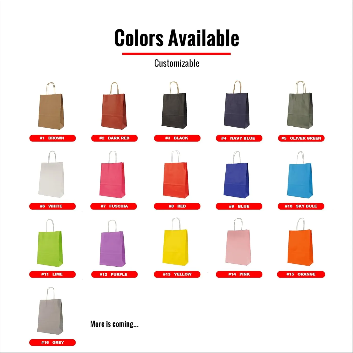 Custom Printed Kraft Paper Bags for Small Business,10.5x8.5x4.25 inch Medium Size, Personalized Retail Gift Bags with Logo, White Shopping Paper bag with Handle, Goodie Bags (50pcs - Brown)