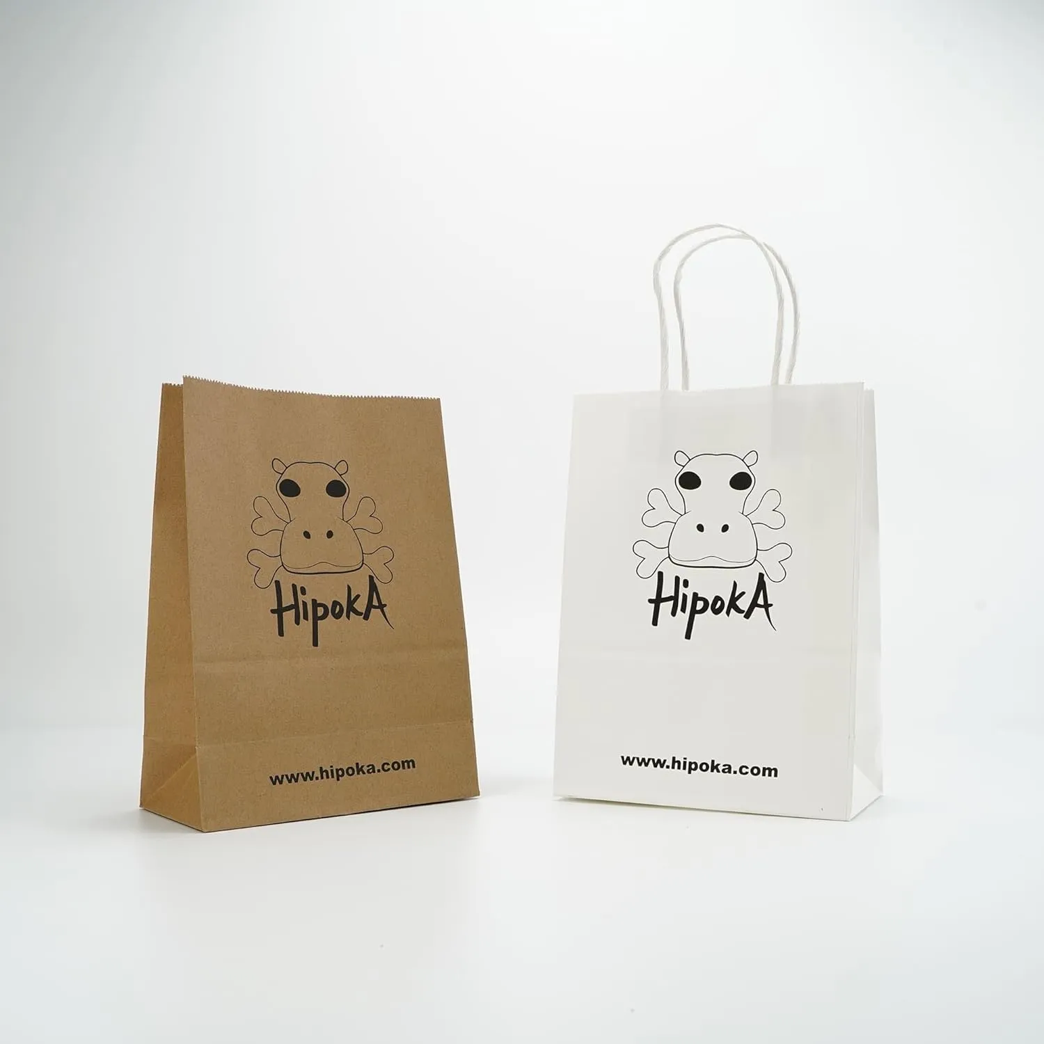 Custom Printed Kraft Paper Bags for Small Business,10.5x8.5x4.25 inch Medium Size, Personalized Retail Gift Bags with Logo, White Shopping Paper bag with Handle, Goodie Bags (50pcs - Brown)