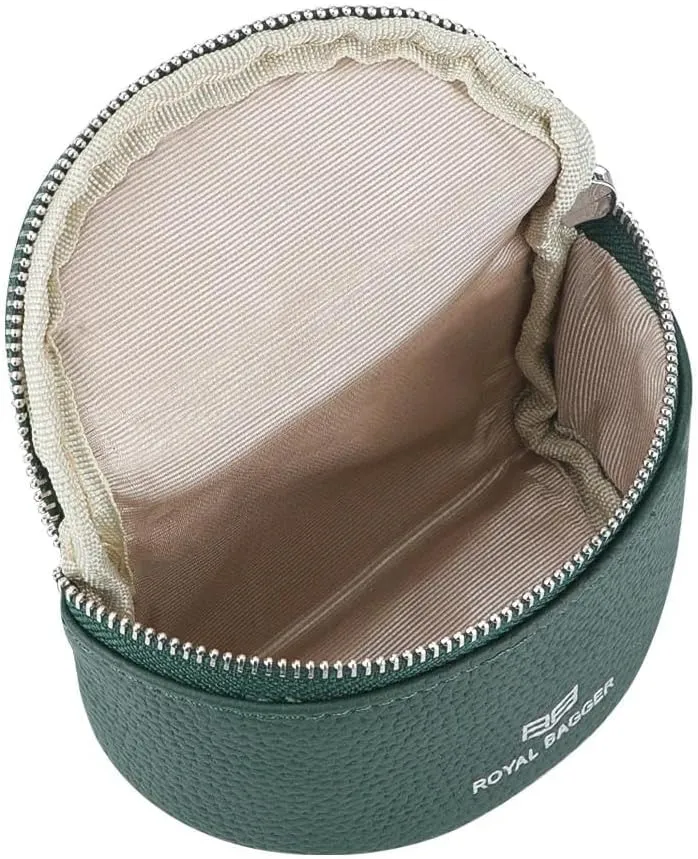 Cute Mini Coin Purse for Women - RFID Blocking, Genuine Leather Change Pouch Fashion Simple Storage Bag 2900 (Big Red)