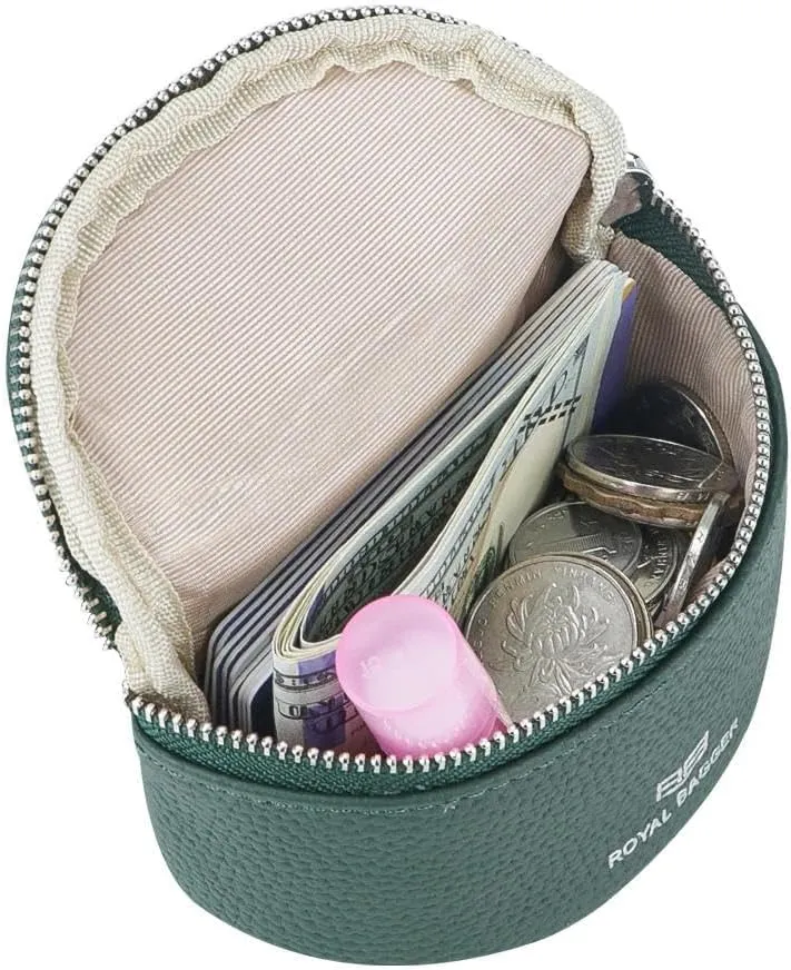 Cute Mini Coin Purse for Women - RFID Blocking, Genuine Leather Change Pouch Fashion Simple Storage Bag 2900 (Big Red)