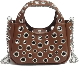 Cute Purse Studded Punk Purses Going Out Y2K Leather Shoulder Bag Everyday Vintage Handbag Aesthetic Purses
