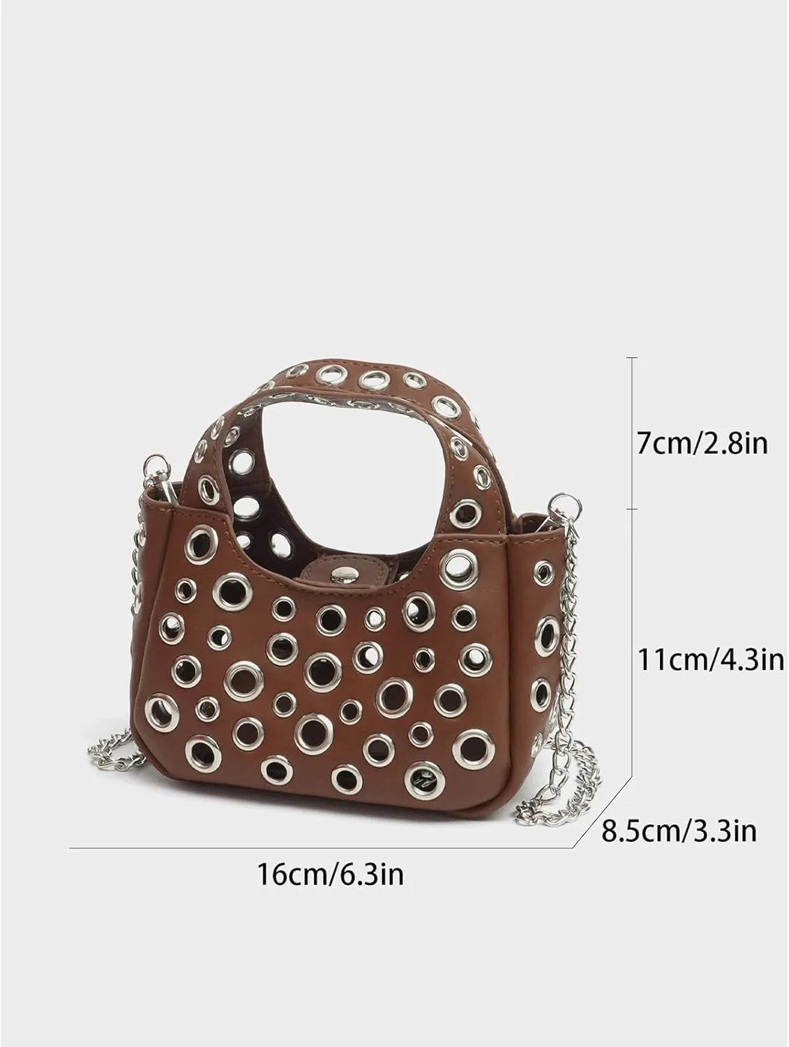 Cute Purse Studded Punk Purses Going Out Y2K Leather Shoulder Bag Everyday Vintage Handbag Aesthetic Purses