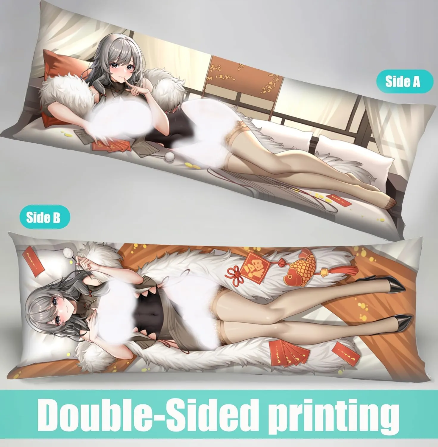 Dakimakura Anime Azur Lane Hugging Body Pillow Case, 19""x59"" Throw Pillow Cover, Double-Sided Print Bedding Decorative Pillowcase (Charybdis), FA11K