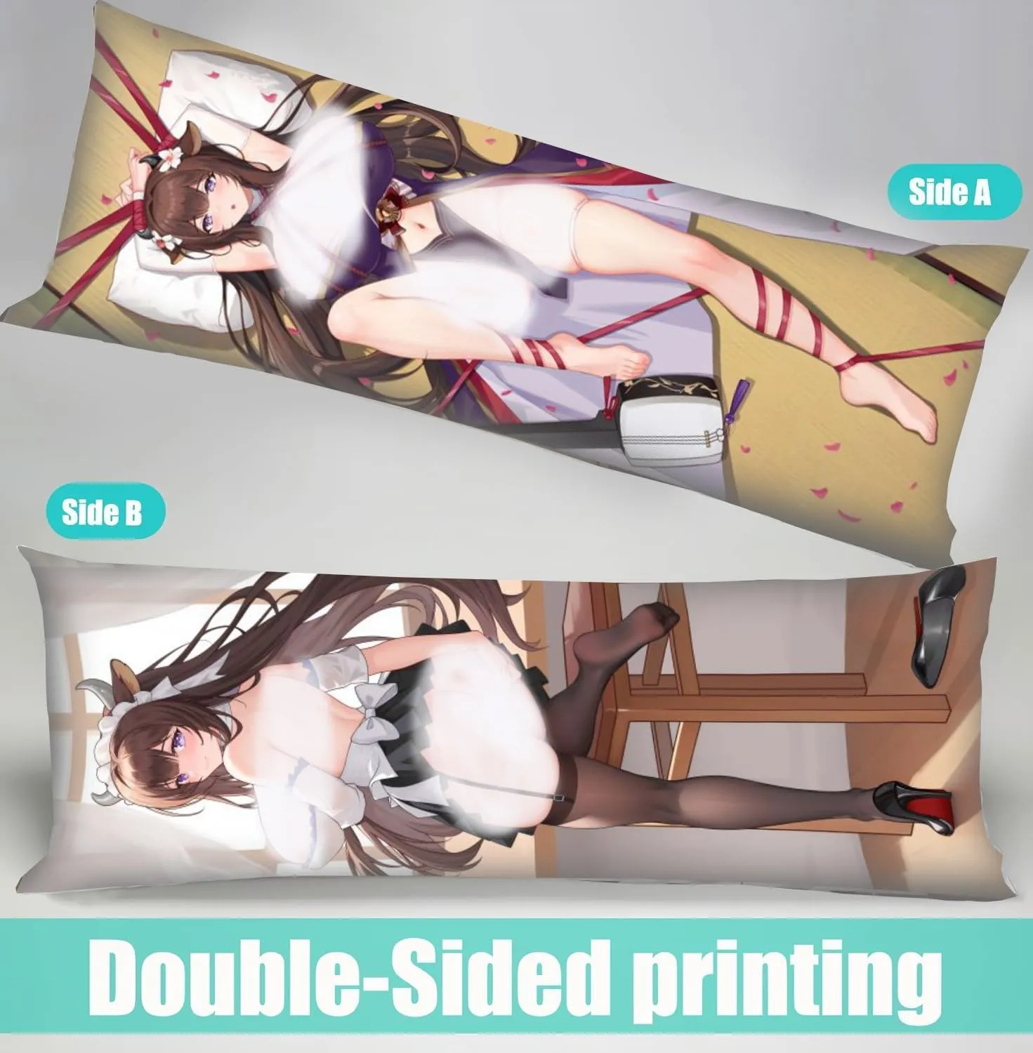 Dakimakura Anime Azur Lane Hugging Body Pillow Case, 19""x59"" Throw Pillow Cover, Double-Sided Print Bedding Decorative Pillowcase (IJN Kashino), FA11K