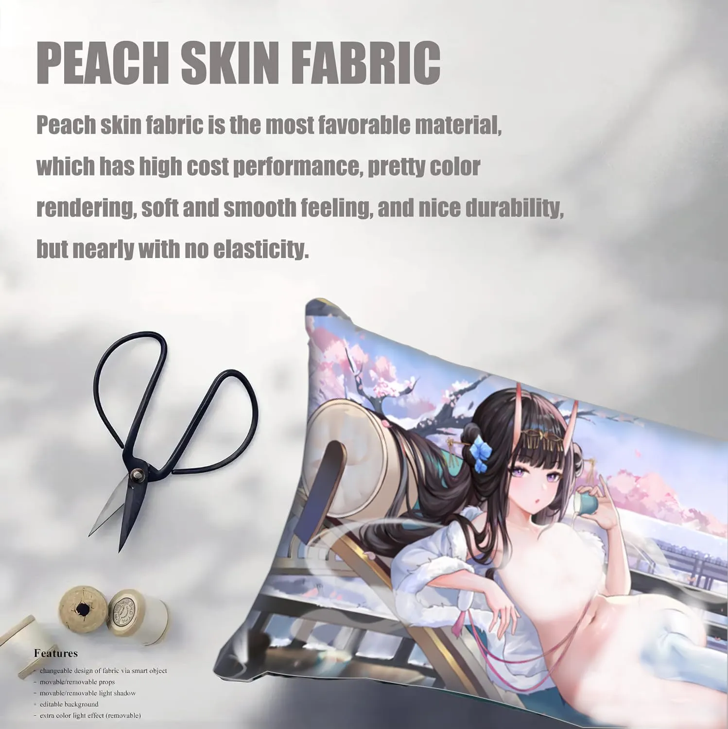 Dakimakura Anime Azur Lane Hugging Body Pillow Case, 19""x59"" Throw Pillow Cover, Double-Sided Print Bedding Decorative Pillowcase (IJN Noshiro), FA11K