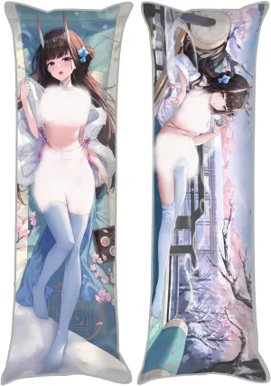 Dakimakura Anime Azur Lane Hugging Body Pillow Case, 19""x59"" Throw Pillow Cover, Double-Sided Print Bedding Decorative Pillowcase (IJN Noshiro), FA11K