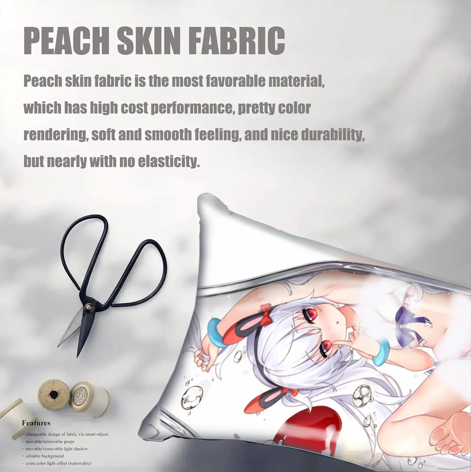 Dakimakura Anime Azur Lane Hugging Body Pillow Case, 19""x59"" Throw Pillow Cover, Double-Sided Print Bedding Decorative Pillowcase (USS Laffey), FA11K