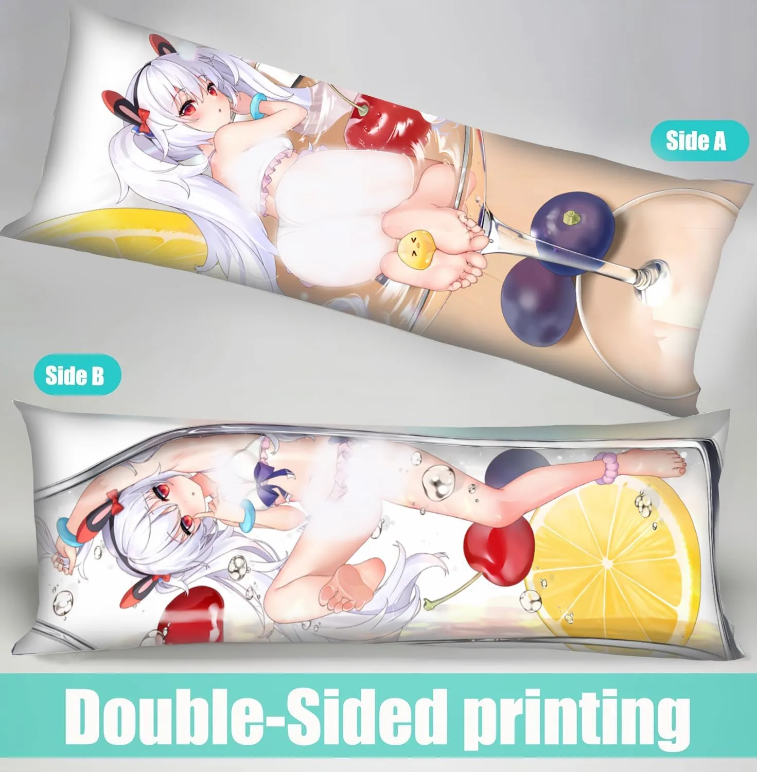 Dakimakura Anime Azur Lane Hugging Body Pillow Case, 19""x59"" Throw Pillow Cover, Double-Sided Print Bedding Decorative Pillowcase (USS Laffey), FA11K