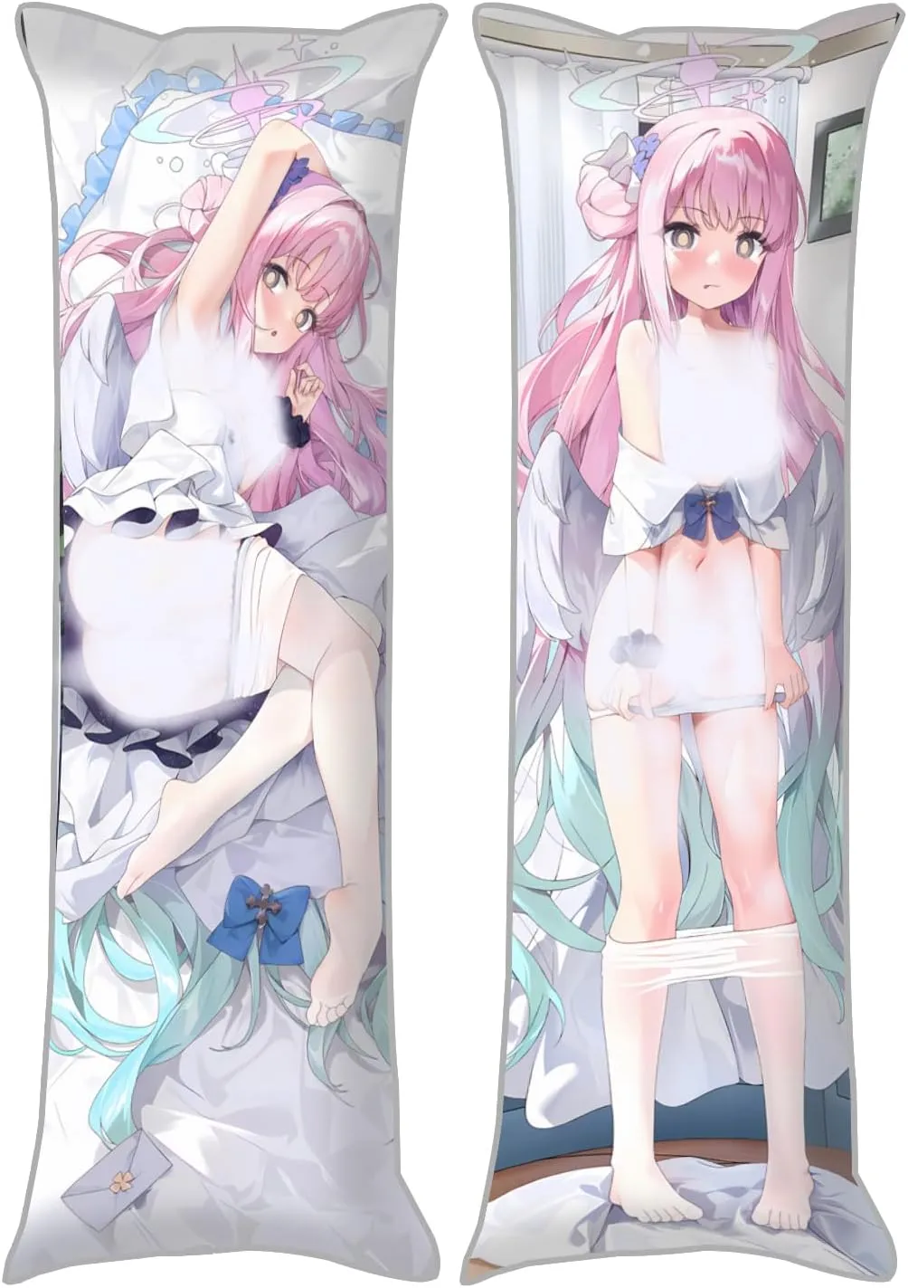 Dakimakura Anime Blue Archive Hugging Body Pillow Case, 19""x59"" Throw Pillow Cover, Double-Sided Print Bedding Decorative Pillowcase (Mika), FA10K
