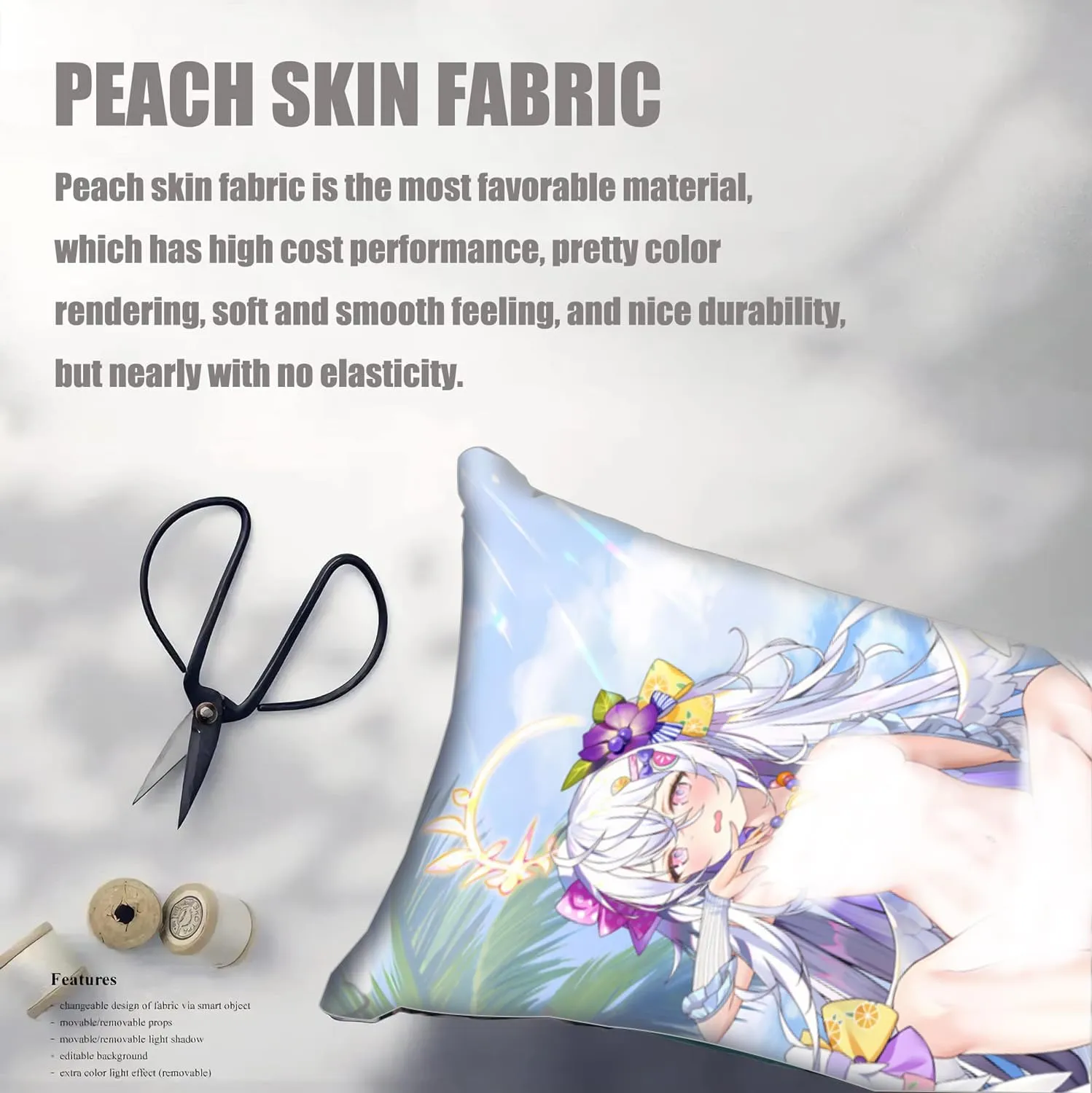 Dakimakura Anime Blue Archive Hugging Body Pillow Case, 19""x59"" Throw Pillow Cover, Double-Sided Print Bedding Decorative Pillowcase (Shirasu Azusa), FA10K