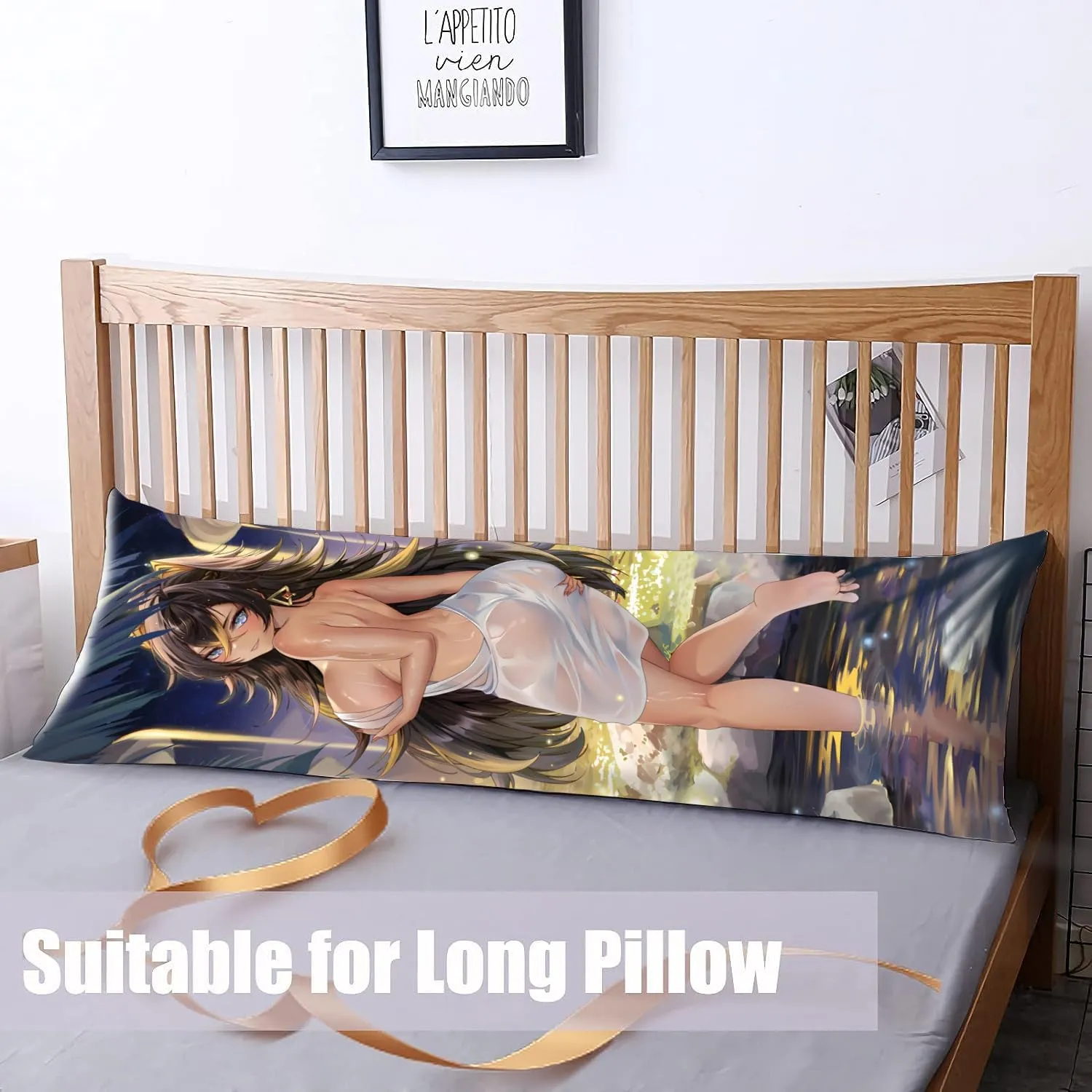 Dakimakura Anime Genshin Impact Hugging Body Pillow Case, 19""x59"" Throw Pillow Cover, Double-Sided Print Bedding Decorative Pillowcase (Dehya), FA12K
