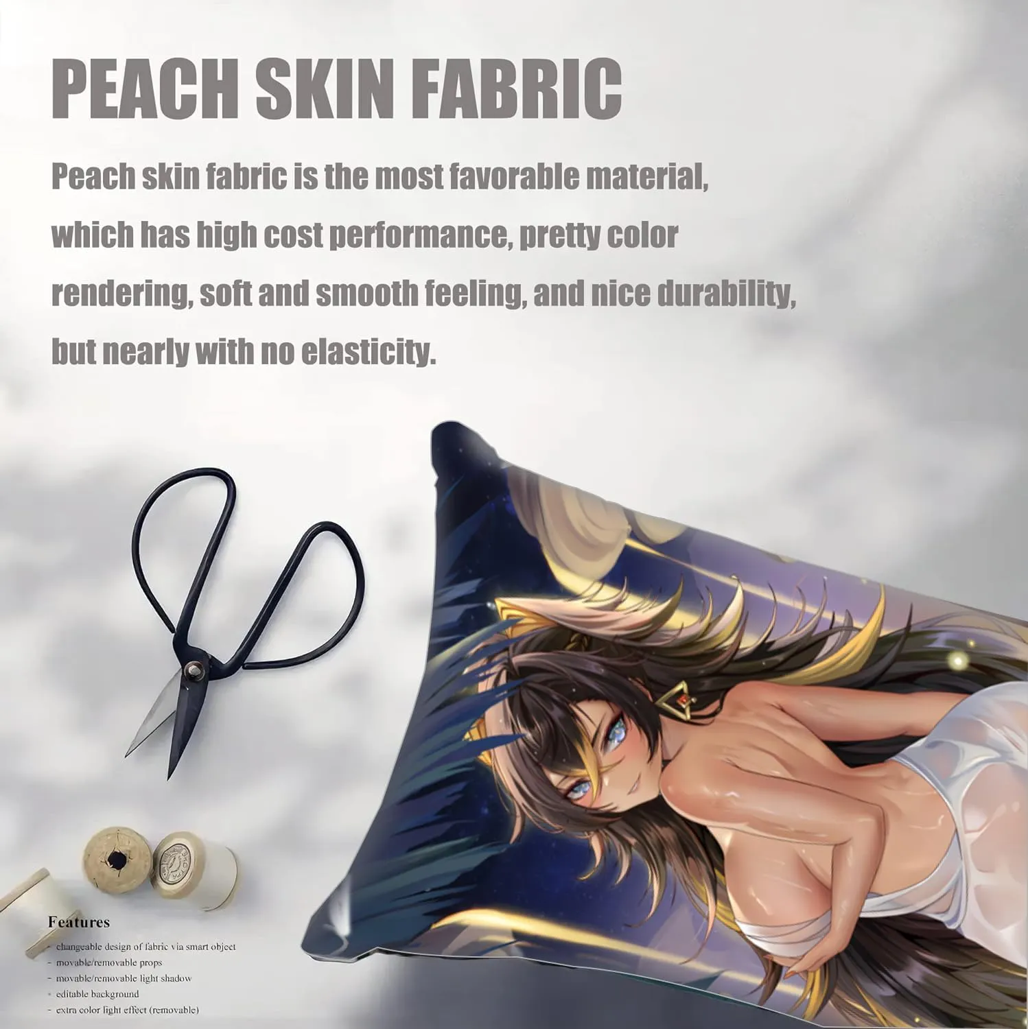 Dakimakura Anime Genshin Impact Hugging Body Pillow Case, 19""x59"" Throw Pillow Cover, Double-Sided Print Bedding Decorative Pillowcase (Dehya), FA12K
