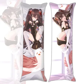 Dakimakura Anime Genshin Impact Hugging Body Pillow Case, 19""x59"" Throw Pillow Cover, Double-Sided Print Bedding Decorative Pillowcase (Hu Tao), FA12K