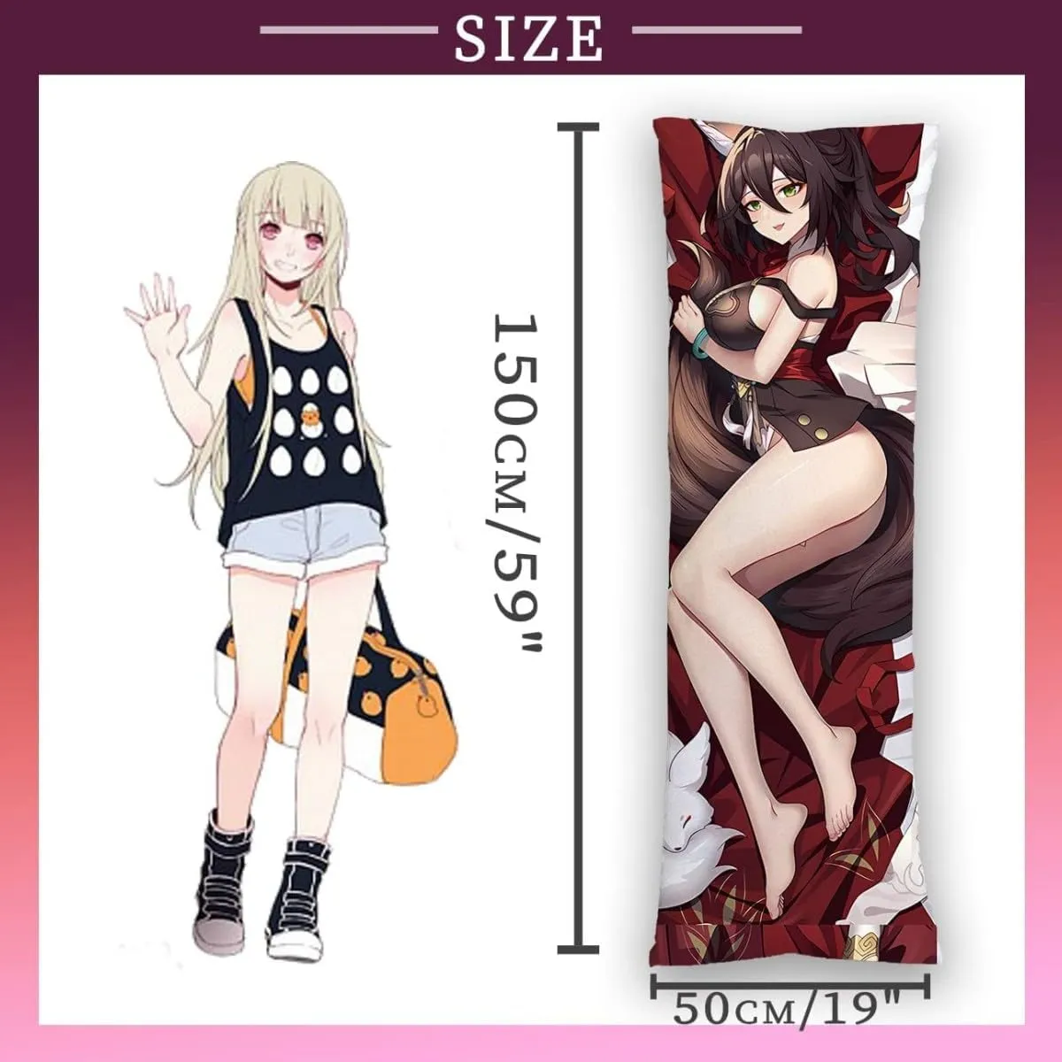 Dakimakura Anime Orc Japanese Hugging Body Pillow Case, Double-Sided Print Bedding Decorative Pillowcase,Throw Pillow Cover Peach Skin (19"x59"/50x150cm) (Orc D)