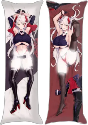 Dakimakura Azur Lane 20"x59"Anime Pillowcase Double-Sided Pattern Hugging Body Pillow Cover Case Peach Skin (KMS Prinz Eugen)
