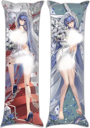 Dakimakura Azur Lane 20"x59"Anime Pillowcase Double-Sided Pattern Hugging Body Pillow Cover Case Peach Skin (USS New Jersey)